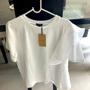 White ruffled shirt. NWT.  Offers welcome.